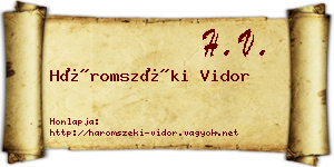 Háromszéki Vidor névjegykártya